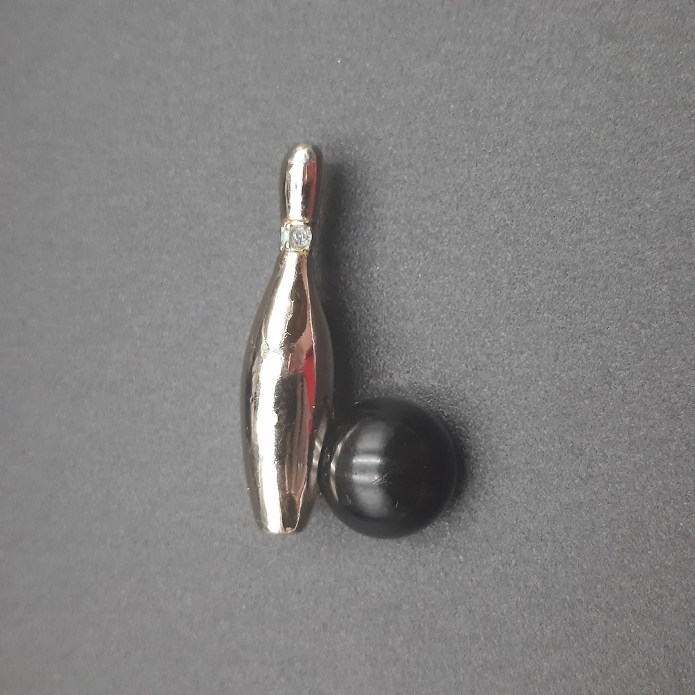 Bowling Pin‎ Brooch Rhinestone Ball Lapel Pin Sporty Gift Jewelry